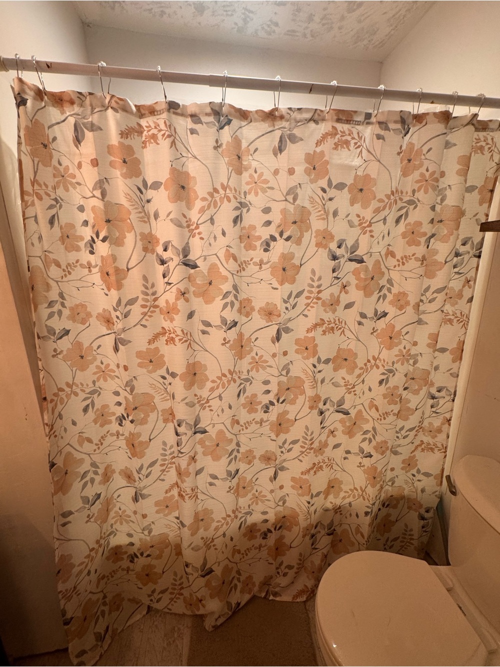 Floral Peach Shower Curtain by